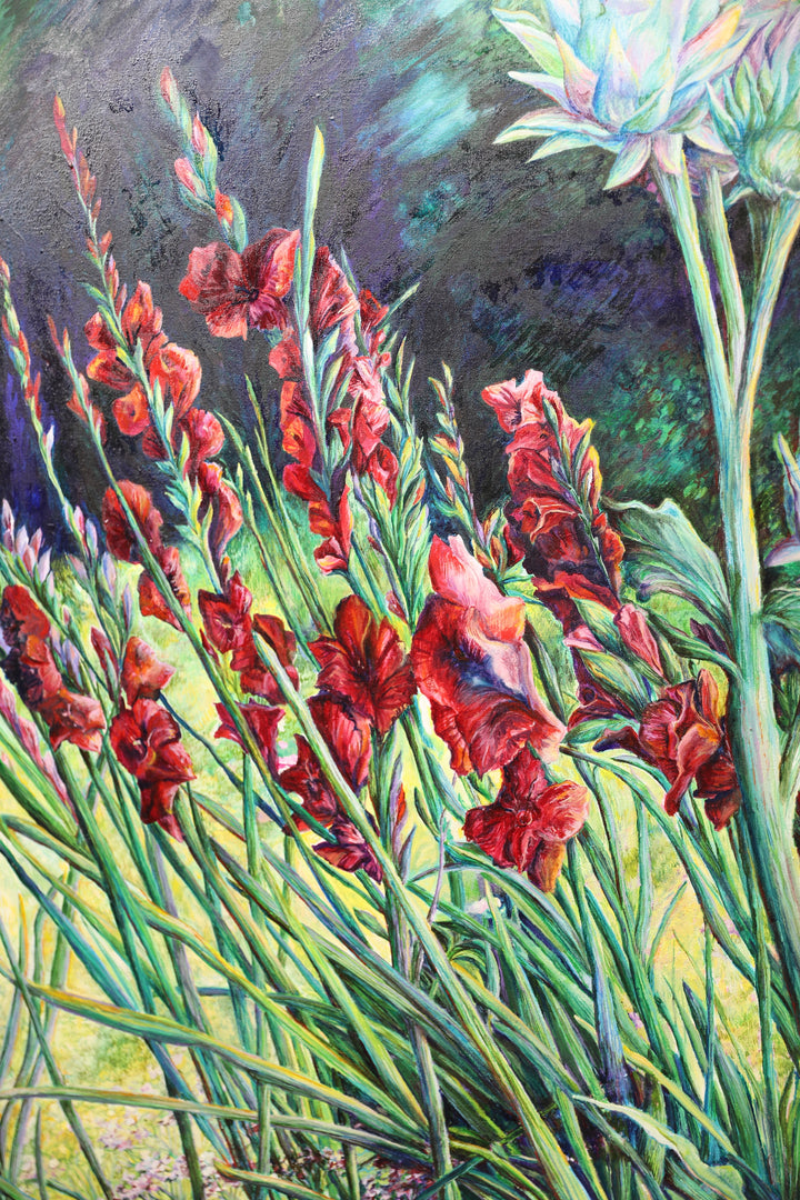 Gladiolus and Thistles